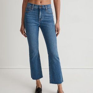 Madewell Mid Rise Kick Out Crop Jeans Raw-Hem Edition Size 23